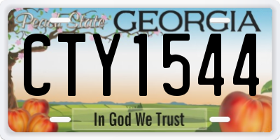 GA license plate CTY1544