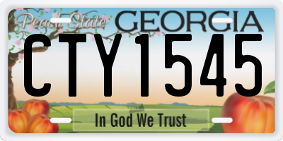 GA license plate CTY1545
