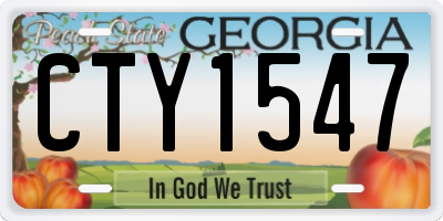 GA license plate CTY1547