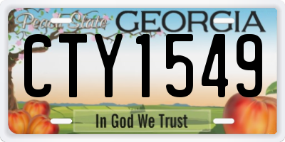 GA license plate CTY1549
