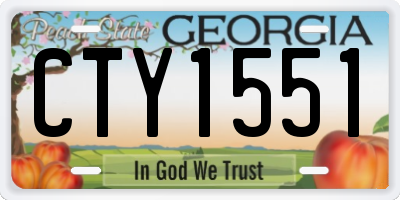 GA license plate CTY1551