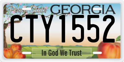GA license plate CTY1552