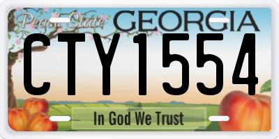 GA license plate CTY1554