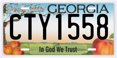 GA license plate CTY1558