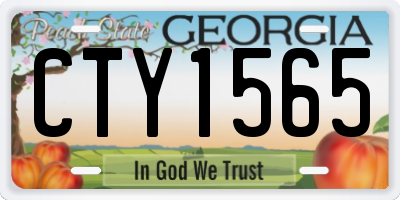 GA license plate CTY1565