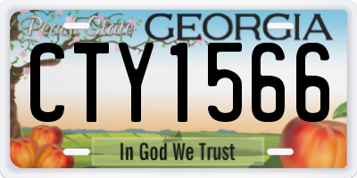 GA license plate CTY1566