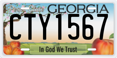 GA license plate CTY1567