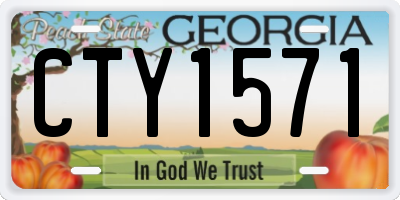 GA license plate CTY1571