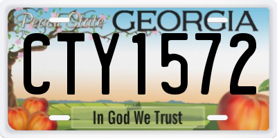 GA license plate CTY1572
