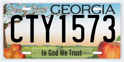 GA license plate CTY1573