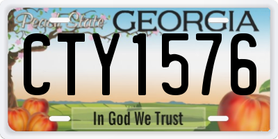 GA license plate CTY1576