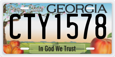 GA license plate CTY1578