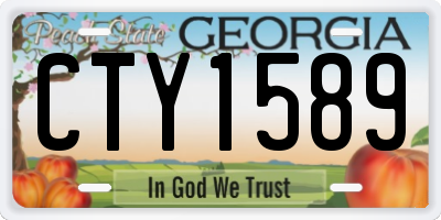 GA license plate CTY1589