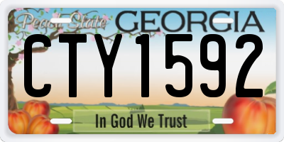GA license plate CTY1592