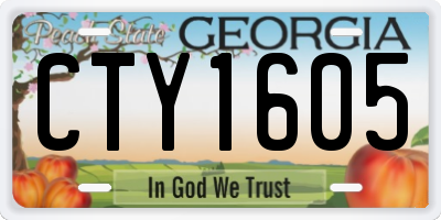 GA license plate CTY1605