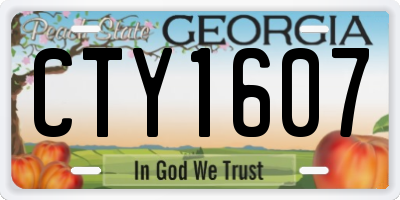 GA license plate CTY1607