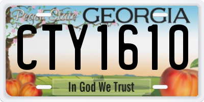GA license plate CTY1610