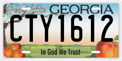 GA license plate CTY1612