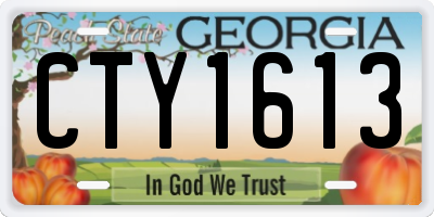 GA license plate CTY1613