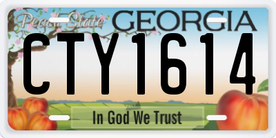 GA license plate CTY1614