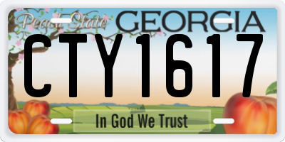 GA license plate CTY1617