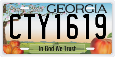 GA license plate CTY1619