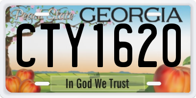 GA license plate CTY1620
