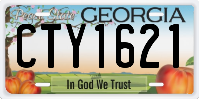 GA license plate CTY1621