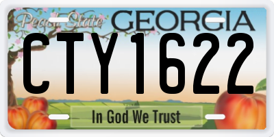 GA license plate CTY1622