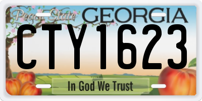 GA license plate CTY1623