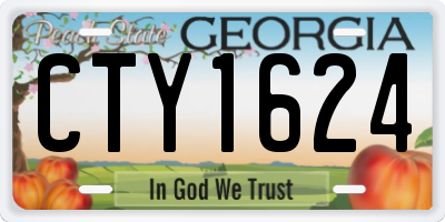 GA license plate CTY1624