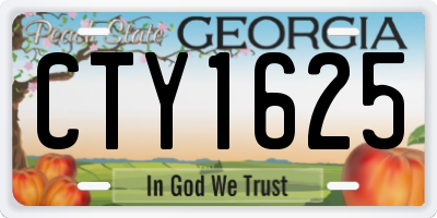 GA license plate CTY1625