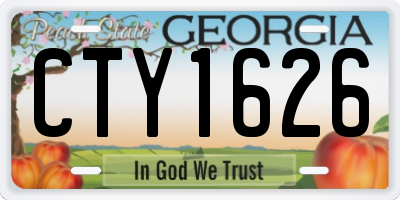 GA license plate CTY1626