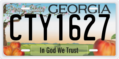 GA license plate CTY1627