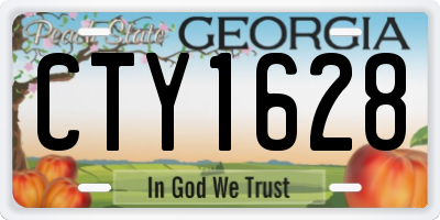 GA license plate CTY1628