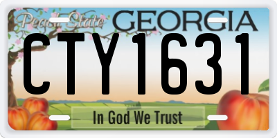 GA license plate CTY1631