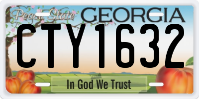 GA license plate CTY1632