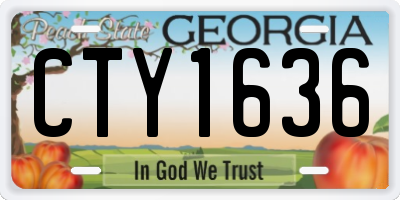 GA license plate CTY1636