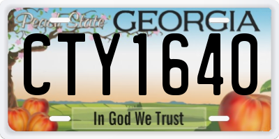 GA license plate CTY1640