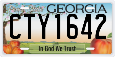 GA license plate CTY1642
