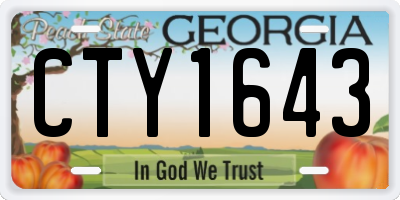 GA license plate CTY1643