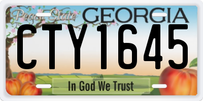 GA license plate CTY1645