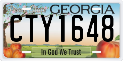 GA license plate CTY1648