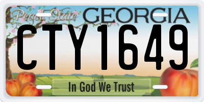 GA license plate CTY1649