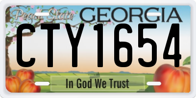 GA license plate CTY1654