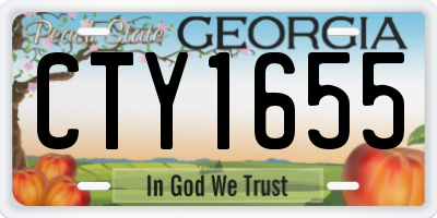 GA license plate CTY1655