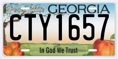 GA license plate CTY1657