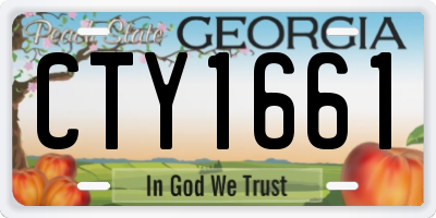 GA license plate CTY1661