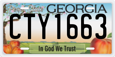 GA license plate CTY1663
