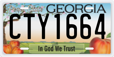 GA license plate CTY1664